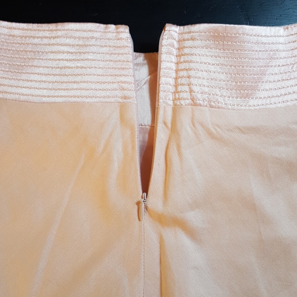 Bebe peach a-line linen mini skirt w/ lining/tulle - Picture 5 of 7